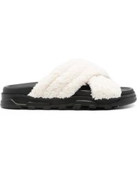 Fabiana Filippi - Faux-Shearling Leather Slides - Lyst