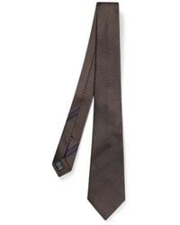 ZEGNA - Geometric-Pattern Silk Tie - Lyst