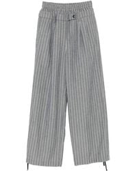 White Sand - Pinstripe Drawstring-Cuff Trousers - Lyst
