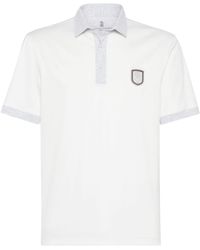 Brunello Cucinelli - Appliqué-detail Polo Shirt - Lyst