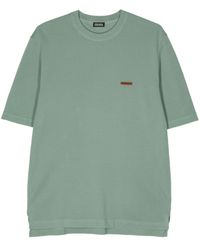 Zegna - T-shirt en coton à détail de rayures - Lyst
