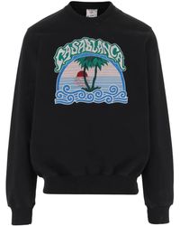 CASABLANCA - Embroidered Cotton Sweatshirt - Lyst