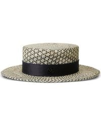 Maison Michel - Kiki Logo-Detail Straw Fedora - Lyst