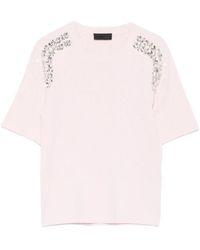 Liu Jo - Crystal-Embellishment T-Shirt - Lyst