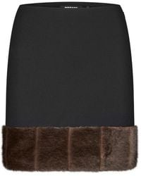 ROTATE BIRGER CHRISTENSEN - Minijupe En Fourrure Artificielle Noire - Lyst