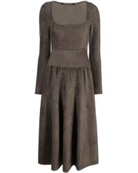 Antonino Valenti - Midi-jurk Met Vierkante Hals - Lyst