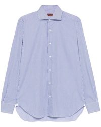 Barba Napoli - Striped-Pattern Spread-Collar Shirt - Lyst