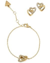 Guess - Beloved Ohrringe Und Armband Mit Kristallverzierung - Lyst