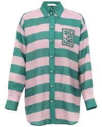 Zimmermann - Striped Patch-Detail Shirt - Lyst