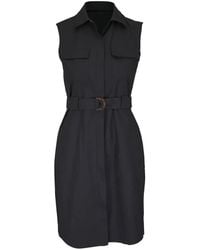 Antonelli - Collared Belted Dress - Lyst