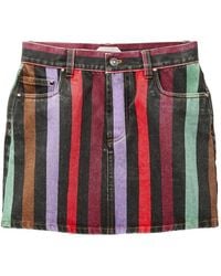 Versace - Falda Vaquera Corta A Rayas - Lyst