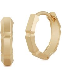 Mateo - 14kt Yellow Gold Faceted huggie Earrings - Lyst