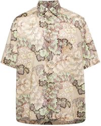 Etro - Camisa con bordado Pegaso y motivo floral - Lyst