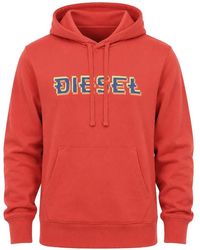 DIESEL - Logo-Print Brushed-Cotton Hoodie - Lyst