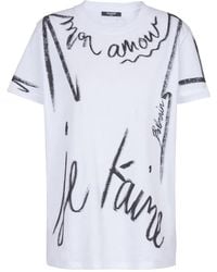 Balmain - T-Shirt Met Je T'Aime-Print En Korte Mouwen - Lyst