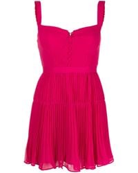 Self-Portrait - Abito Corto Smanicato Plissettato - Lyst