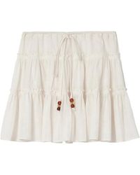 Burberry - Jupe En Voile De Coton À Carreaux - Lyst