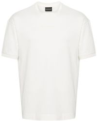 Emporio Armani - Katoenen T-shirt Met Logo-applicatie - Lyst