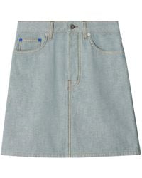 Burberry - Ekd-Jacquard Denim Skirt - Lyst
