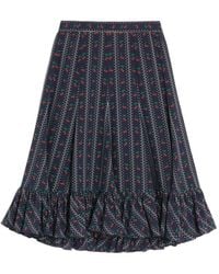 Valentino Garavani - Crepe De Chine Midi Skirt With Cherryfic Print - Lyst
