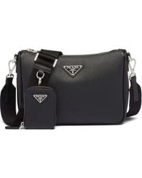 Prada - Bolso de hombro de piel saffiano - Lyst