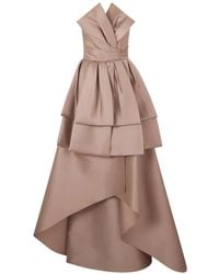 Alberta Ferretti - Robe Longue Asymétrique À Jupe Superposée - Lyst