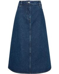 Studio Nicholson - Falda midi Baringo vaquera - Lyst