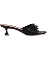 AMINA MUADDI - Eleonora Slipper 45 Silk Satin Sandals With Bows Detail And Mini Hourglass Heel - Lyst