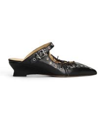 Alchimia - Eyelet-Embellished Lace-Up Mules - Lyst