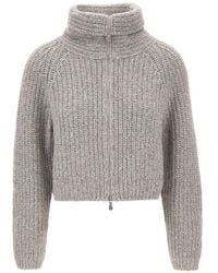 Gran Sasso - Cable-Knit Cropped Cardigan - Lyst