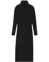 Saint Laurent - Roll-Neck Side-Slit Maxi Dress - Lyst
