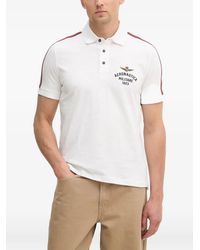 Aeronautica Militare - Logo-Embroidered Side-Stripe Polo Shirt - Lyst