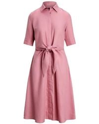 Ralph Lauren - Robe-Chemise En Lin À Coupe Mi-Longue - Lyst