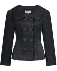 ShuShu/Tong - Double-Breasted Peter Pan Collar Fitted Blazer - Lyst