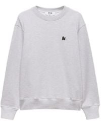 MSGM - Logo-Detail Crew-Neck Sweatshirt - Lyst