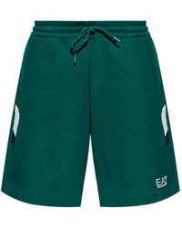 EA7 - Logo-Print Track Shorts - Lyst