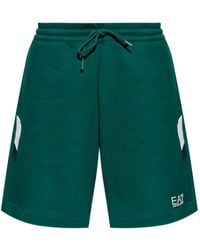 EA7 - Logo-Print Track Shorts - Lyst