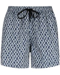 Tagliatore - Abstract-Pattern Swim Shorts - Lyst
