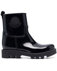 Moncler - Ginette Logo-appliquéd Glossed-rubber Rain Boots - Lyst