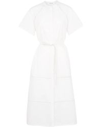 Yves Salomon - Midikleid mit Gürtel - Lyst