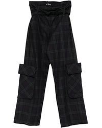 OPEN YY Linen Cargo Pants in Black | Lyst