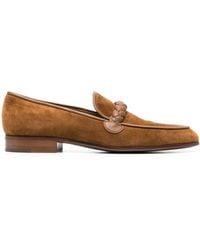 Gianvito Rossi - Massimo Braided Suede Loafers - Lyst