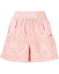 Forte - Elasticated-waistband Lace Shorts - Lyst