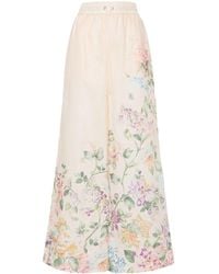 Zimmermann - Halliday Floral-print Palazzo Trousers - Lyst