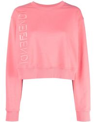 Fendi - Logo-print Cropped Sweatshirt - Lyst