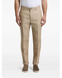 Peserico - Elasticated-Waistband Turn-Up Trousers - Lyst