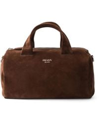 Prada - Suede Duffle Bag - Lyst