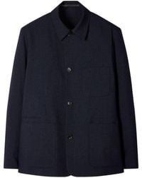 Paul Smith - Check Two-Ply Button-Down Merino Jacket - Lyst