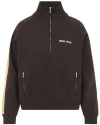 Miu Miu - Sweat À Col Zippé - Lyst