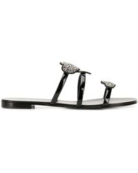 Giuseppe Zanotti Chanclas de tiras Heart - Negro